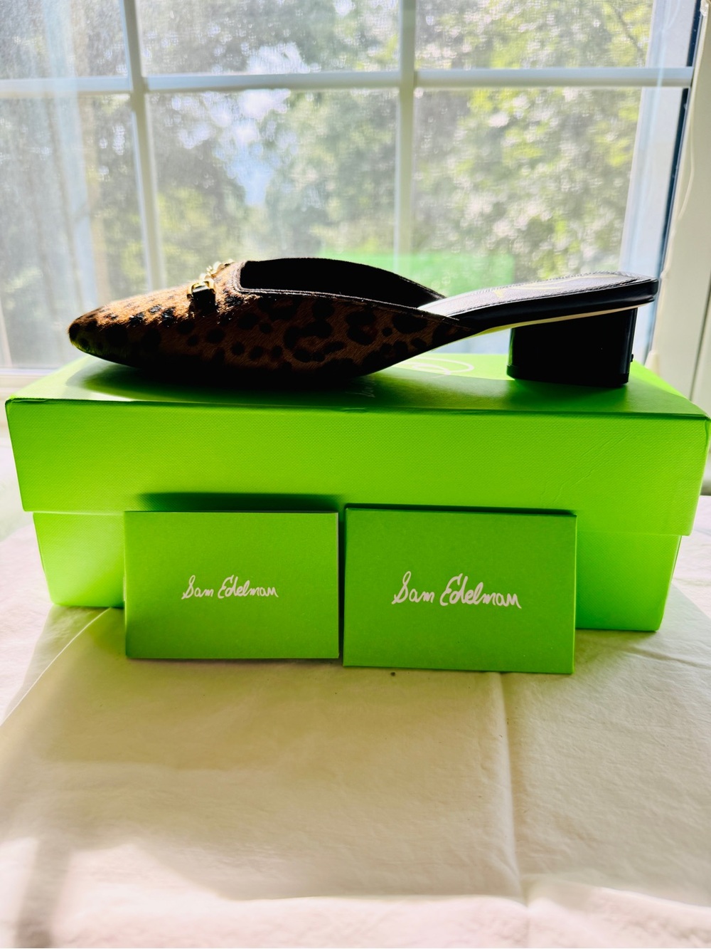 Sam Edelman Leopard-Print Mule with Gold Bit - Picture 5 of 7